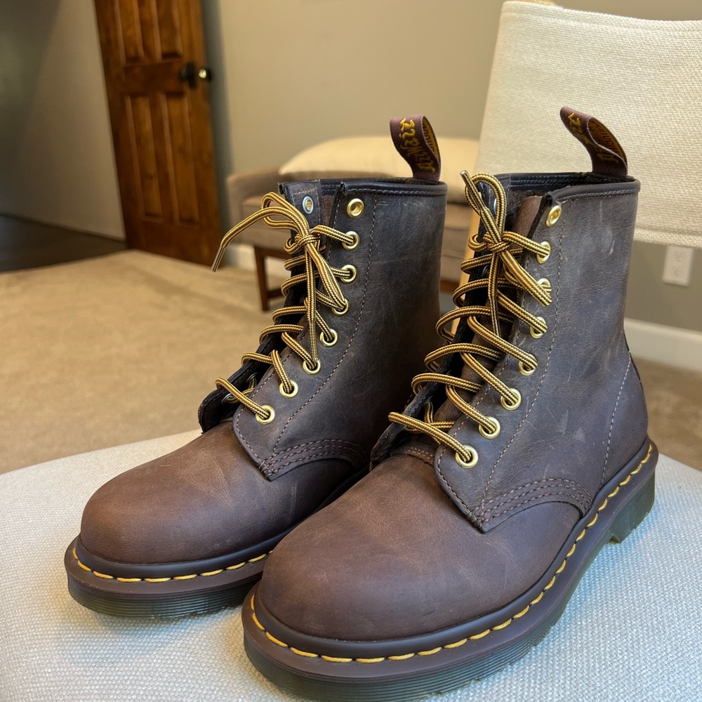 Dr. Martens 1460 Crazy Horse Leather Lace Up Boots Size 5